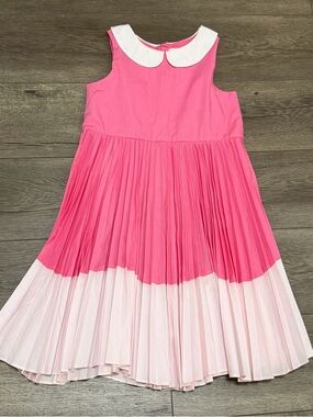 Jacadi Paris Girls Pink Pleated Sleeveless Dress Sz 10 Classic Spring